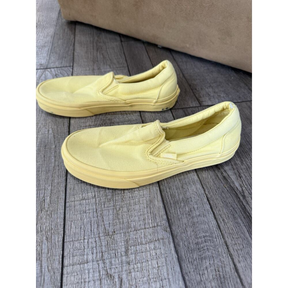 Women’s Vans Yellow Canvas Slip-On Casual Shoes Rubber Sole Round Toe US 7.0 - Picture 2 of 6